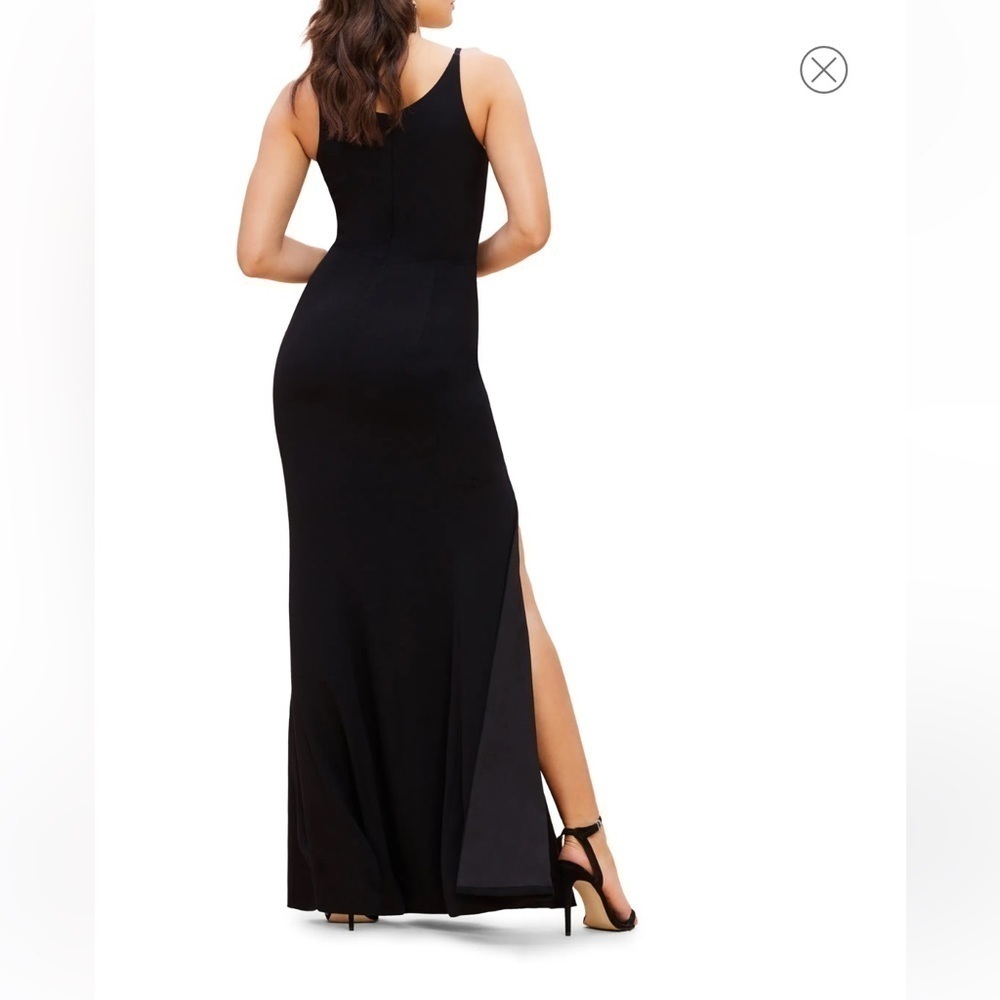 Dress the population Black Iris Slit Crepe Gown Small - Picture 3 of 15